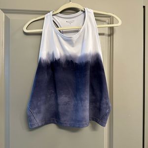 Athleta racerback tank top- blue and white- size XL